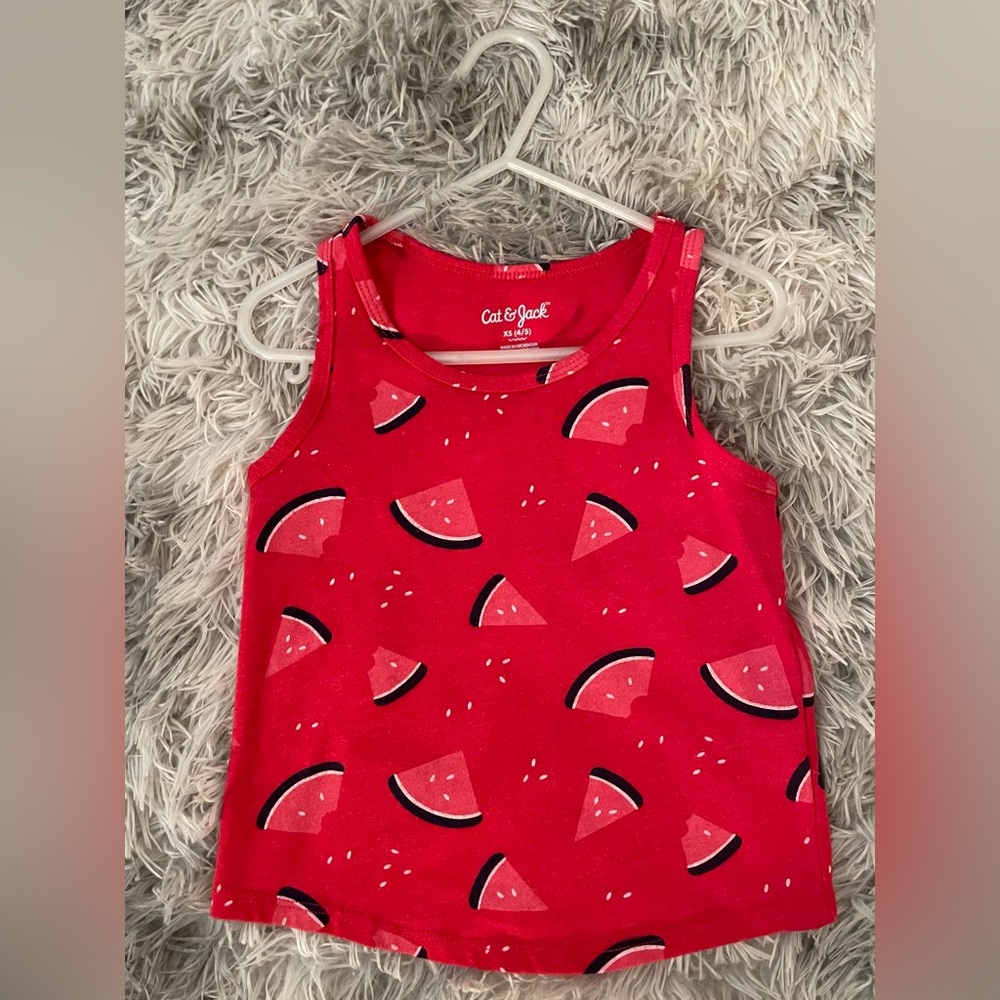Cat & Jack Girls Watermelon Razorback Tank Size XS(4/5)